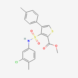 molecular formula C20H18ClNO4S2 B2473604 Methyl 3-[(3-chloro-4-methylphenyl)sulfamoyl]-4-(4-methylphenyl)thiophene-2-carboxylate CAS No. 946384-56-1