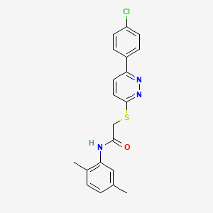 molecular formula C20H18ClN3OS B2473607 2-[6-(4-chlorophenyl)pyridazin-3-yl]sulfanyl-N-(2,5-dimethylphenyl)acetamide CAS No. 872688-53-4