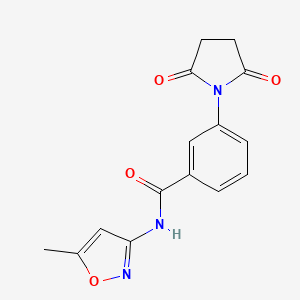 molecular formula C15H13N3O4 B2473609 3-(2,5-dioxo-1-pyrrolidinyl)-N-(5-methyl-3-isoxazolyl)benzamide CAS No. 391867-79-1