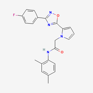 molecular formula C22H19FN4O2 B2473612 N-(2,4-dimethylphenyl)-2-{2-[3-(4-fluorophenyl)-1,2,4-oxadiazol-5-yl]-1H-pyrrol-1-yl}acetamide CAS No. 1260930-77-5