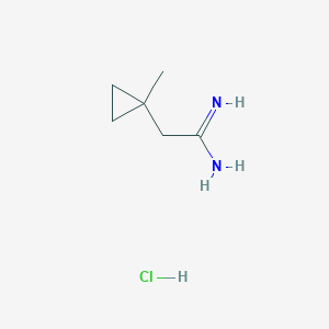molecular formula C6H13ClN2 B2473614 2-(1-Methylcyclopropyl)ethanimidamide;hydrochloride CAS No. 2375273-21-3