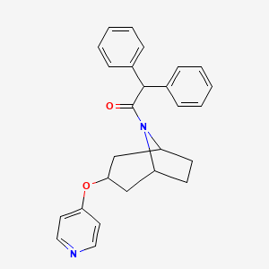 molecular formula C26H26N2O2 B2473621 2,2-diphenyl-1-((1R,5S)-3-(pyridin-4-yloxy)-8-azabicyclo[3.2.1]octan-8-yl)ethanone CAS No. 2108389-34-8
