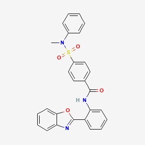 molecular formula C27H21N3O4S B2473623 N-[2-(1,3-benzoxazol-2-yl)phenyl]-4-[methyl(phenyl)sulfamoyl]benzamide CAS No. 477500-16-6