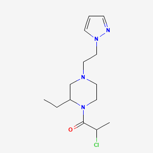 molecular formula C14H23ClN4O B2473628 2-chloro-1-{2-ethyl-4-[2-(1H-pyrazol-1-yl)ethyl]piperazin-1-yl}propan-1-one CAS No. 2411239-91-1