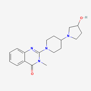 molecular formula C18H24N4O2 B2473629 2-[4-(3-Hydroxypyrrolidin-1-yl)piperidin-1-yl]-3-methylquinazolin-4-one CAS No. 2380008-90-0