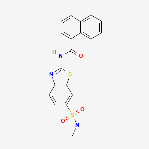 molecular formula C20H17N3O3S2 B2473634 N-[6-(二甲基氨磺酰基)-1,3-苯并噻唑-2-基]萘-1-甲酰胺 CAS No. 923146-50-3