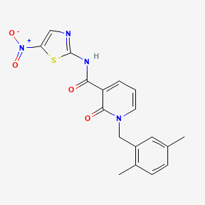 molecular formula C18H16N4O4S B2473640 1-(2,5-dimethylbenzyl)-N-(5-nitrothiazol-2-yl)-2-oxo-1,2-dihydropyridine-3-carboxamide CAS No. 941909-96-2