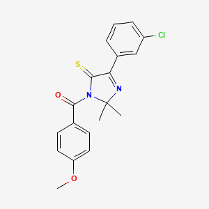 molecular formula C19H17ClN2O2S B2473648 5-(3-chlorophenyl)-3-(4-methoxybenzoyl)-2,2-dimethyl-2,3-dihydro-4H-imidazole-4-thione CAS No. 1223780-56-0