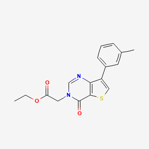 molecular formula C17H16N2O3S B2473662 ethyl [7-(3-methylphenyl)-4-oxothieno[3,2-d]pyrimidin-3(4H)-yl]acetate CAS No. 1206993-45-4