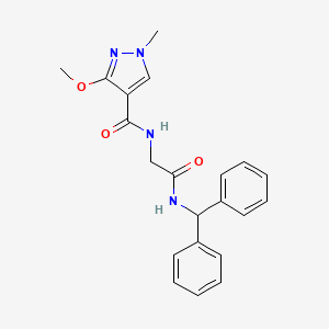 molecular formula C21H22N4O3 B2473664 N-(2-(benzhydrylamino)-2-oxoethyl)-3-methoxy-1-methyl-1H-pyrazole-4-carboxamide CAS No. 1251706-61-2