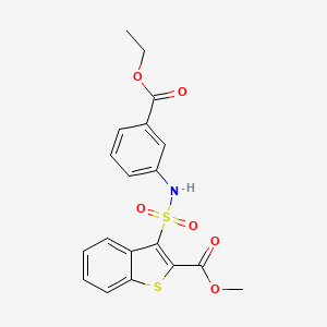 molecular formula C19H17NO6S2 B2473665 3-（[3-（乙氧基羰基）苯基]磺酰基）-1-苯并噻吩-2-羧酸甲酯 CAS No. 932520-89-3