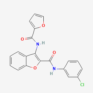 molecular formula C20H13ClN2O4 B2473668 N-(3-氯苯基)-3-(呋喃-2-甲酰氨基)苯并呋喃-2-甲酰胺 CAS No. 888441-14-3