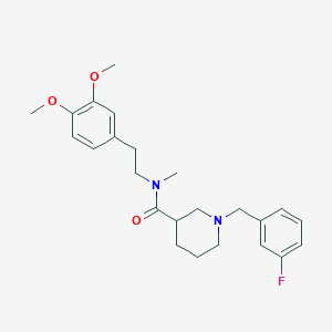 N-[2-(3,4-dimethoxyphenyl)ethyl]-1-(3-fluorobenzyl)-N-methyl-3-piperidinecarboxamide
