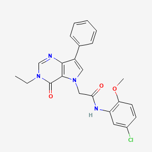 molecular formula C23H21ClN4O3 B2473677 N-(5-chloro-2-methoxyphenyl)-2-(3-ethyl-4-oxo-7-phenyl-3,4-dihydro-5H-pyrrolo[3,2-d]pyrimidin-5-yl)acetamide CAS No. 1251553-18-0