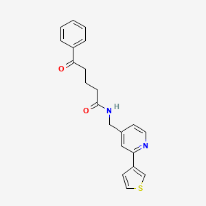 molecular formula C21H20N2O2S B2473678 5-oxo-5-phenyl-N-((2-(thiophen-3-yl)pyridin-4-yl)methyl)pentanamide CAS No. 2034395-77-0