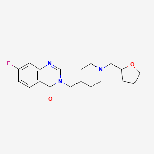molecular formula C19H24FN3O2 B2473679 7-Fluoro-3-({1-[(oxolan-2-yl)methyl]piperidin-4-yl}methyl)-3,4-dihydroquinazolin-4-one CAS No. 2415631-41-1