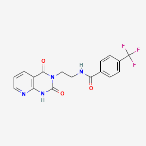 molecular formula C17H13F3N4O3 B2473684 N-(2-(2,4-dioxo-1,2-dihydropyrido[2,3-d]pyrimidin-3(4H)-yl)ethyl)-4-(trifluoromethyl)benzamide CAS No. 2034504-23-7