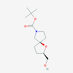 molecular formula C13H23NO4 B2473685 外消旋-(2R,5R)-叔丁基2-(羟甲基)-1-氧杂-7-氮杂螺[4.4]壬烷-7-羧酸酯 CAS No. 1446012-37-8