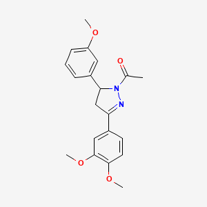 1-[5-(3,4-Dimethoxyphenyl)-3-(3-methoxyphenyl)-3,4-dihydropyrazol-2-yl]ethanone