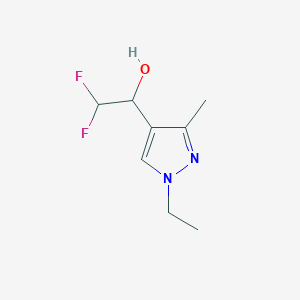 molecular formula C8H12F2N2O B2473700 1-(1-ethyl-3-methyl-1H-pyrazol-4-yl)-2,2-difluoroethanol CAS No. 1174866-02-4