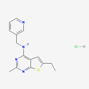 molecular formula C15H17ClN4S B2473705 6-ethyl-2-methyl-N-(pyridin-3-ylmethyl)thieno[2,3-d]pyrimidin-4-amine hydrochloride CAS No. 1051366-67-6