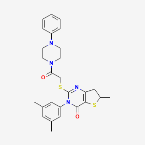 3-(3,5-dimethylphenyl)-6-methyl-2-((2-oxo-2-(4-phenylpiperazin-1-yl)ethyl)thio)-6,7-dihydrothieno[3,2-d]pyrimidin-4(3H)-one