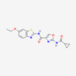 molecular formula C17H16N4O4S B2473708 2-(cyclopropanecarboxamido)-N-(6-ethoxybenzo[d]thiazol-2-yl)oxazole-4-carboxamide CAS No. 1351596-40-1