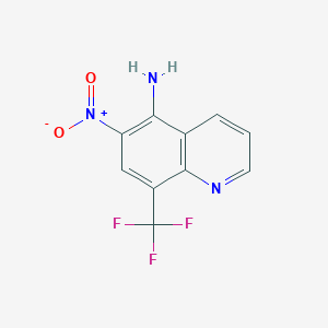 molecular formula C10H6F3N3O2 B2473714 6-Nitro-8-(trifluoromethyl)quinolin-5-amine CAS No. 1142190-21-3