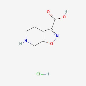 molecular formula C7H9ClN2O3 B2473715 4,5,6,7-Tetrahydro-[1,2]oxazolo[5,4-c]pyridine-3-carboxylic acid;hydrochloride CAS No. 2243504-32-5