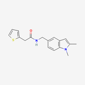 molecular formula C17H18N2OS B2473716 N-[(1,2-dimethylindol-5-yl)methyl]-2-thiophen-2-ylacetamide CAS No. 852137-76-9