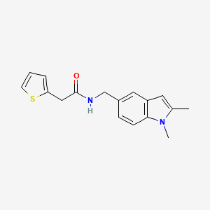 N-[(1,2-dimethyl-1H-indol-5-yl)methyl]-2-(thiophen-2-yl)acetamide