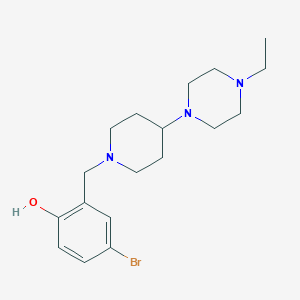molecular formula C18H28BrN3O B247372 4-Bromo-2-{[4-(4-ethyl-1-piperazinyl)-1-piperidinyl]methyl}phenol 