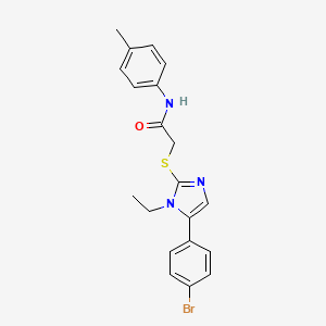 molecular formula C20H20BrN3OS B2473722 2-((5-(4-bromophenyl)-1-ethyl-1H-imidazol-2-yl)thio)-N-(p-tolyl)acetamide CAS No. 1206996-76-0
