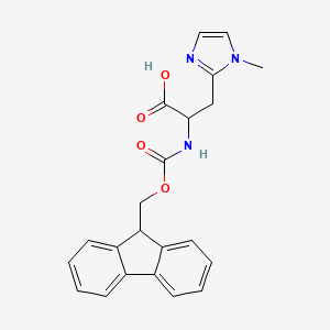 molecular formula C22H21N3O4 B2473726 2-(([(9H-Fluoren-9-yl)methoxy]carbonyl)amino)-3-(1-methyl-1h-imidazol-2-yl)propanoic acid CAS No. 1379875-60-1