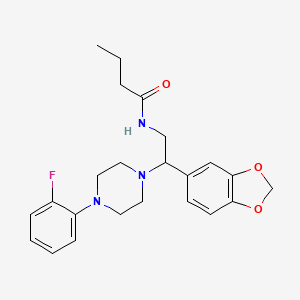 molecular formula C23H28FN3O3 B2473729 N-(2-(benzo[d][1,3]dioxol-5-yl)-2-(4-(2-fluorophenyl)piperazin-1-yl)ethyl)butyramide CAS No. 896363-96-5