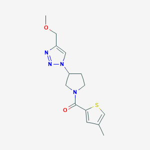 molecular formula C14H18N4O2S B2473740 4-(甲氧基甲基)-1-[1-(4-甲基噻吩-2-羰基)吡咯烷-3-基]-1H-1,2,3-三唑 CAS No. 2097857-29-7