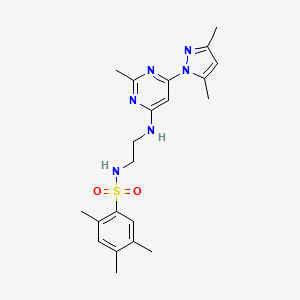 N-(2-((6-(3,5-dimethyl-1H-pyrazol-1-yl)-2-methylpyrimidin-4-yl)amino)ethyl)-2,4,5-trimethylbenzenesulfonamide