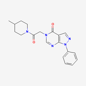 molecular formula C19H21N5O2 B2473743 5-(2-(4-methylpiperidin-1-yl)-2-oxoethyl)-1-phenyl-1H-pyrazolo[3,4-d]pyrimidin-4(5H)-one CAS No. 852439-98-6