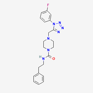 molecular formula C21H24FN7O B2473750 4-((1-(3-氟苯基)-1H-四唑-5-基)甲基)-N-苯乙基哌嗪-1-甲酰胺 CAS No. 1021254-40-9