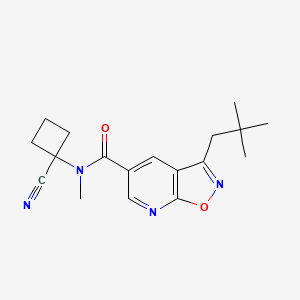 molecular formula C18H22N4O2 B2473753 N-(1-cyanocyclobutyl)-3-(2,2-dimethylpropyl)-N-methyl-[1,2]oxazolo[5,4-b]pyridine-5-carboxamide CAS No. 1427963-07-2