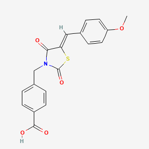 molecular formula C19H15NO5S B2473757 4-{[(5Z)-5-(4-methoxybenzylidene)-2,4-dioxo-1,3-thiazolidin-3-yl]methyl}benzoic acid CAS No. 1347755-15-0