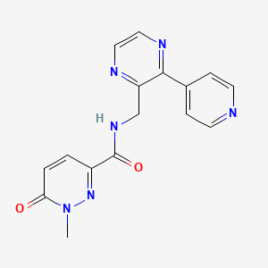 molecular formula C16H14N6O2 B2473766 1-methyl-6-oxo-N-{[3-(pyridin-4-yl)pyrazin-2-yl]methyl}-1,6-dihydropyridazine-3-carboxamide CAS No. 2097892-37-8