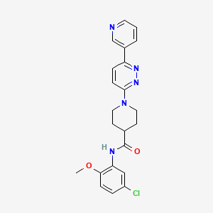 molecular formula C22H22ClN5O2 B2473769 N-(5-氯-2-甲氧基苯基)-1-(6-(吡啶-3-基)嘧啶-3-基)哌啶-4-甲酰胺 CAS No. 1203301-90-9