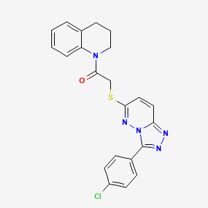 molecular formula C22H18ClN5OS B2473779 2-((3-(4-chlorophenyl)-[1,2,4]triazolo[4,3-b]pyridazin-6-yl)thio)-1-(3,4-dihydroquinolin-1(2H)-yl)ethanone CAS No. 852373-07-0