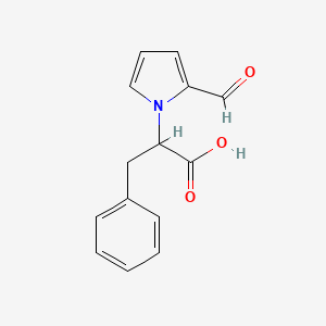 molecular formula C14H13NO3 B2473788 2-(2-formyl-1H-pyrrol-1-yl)-3-phenylpropanoic acid CAS No. 1224935-45-8