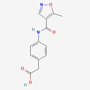 molecular formula C13H12N2O4 B2473789 2-[4-(5-甲基-1,2-恶唑-4-酰胺)苯基]乙酸 CAS No. 953734-04-8