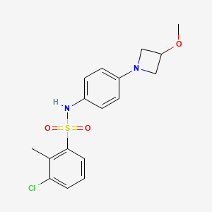 molecular formula C17H19ClN2O3S B2473792 3-chloro-N-(4-(3-methoxyazetidin-1-yl)phenyl)-2-methylbenzenesulfonamide CAS No. 2034524-41-7