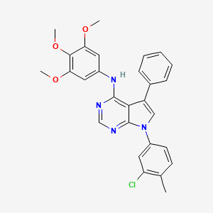 molecular formula C28H25ClN4O3 B2473801 7-(3-氯-4-甲基苯基)-5-苯基-N-(3,4,5-三甲氧基苯基)-7H-吡咯并[2,3-d]嘧啶-4-胺 CAS No. 477230-49-2