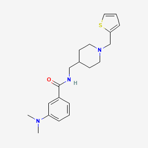 molecular formula C20H27N3OS B2473802 3-(dimethylamino)-N-((1-(thiophen-2-ylmethyl)piperidin-4-yl)methyl)benzamide CAS No. 1210482-86-2