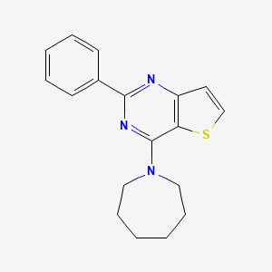 molecular formula C18H19N3S B2473805 4-(1-Azepanyl)-2-phenylthieno[3,2-d]pyrimidine CAS No. 692737-23-8